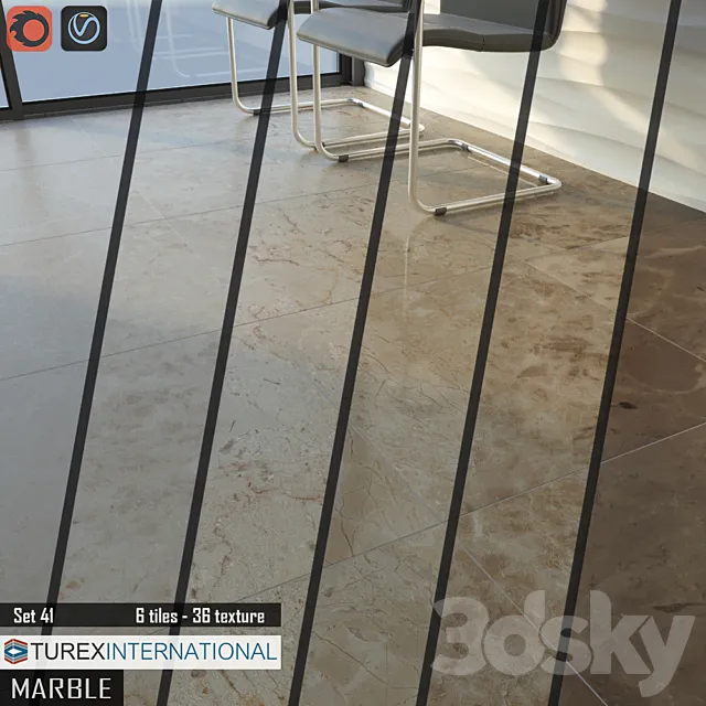 TUREX INTERNATIONAL Marble Tiles Set 41 3D Model