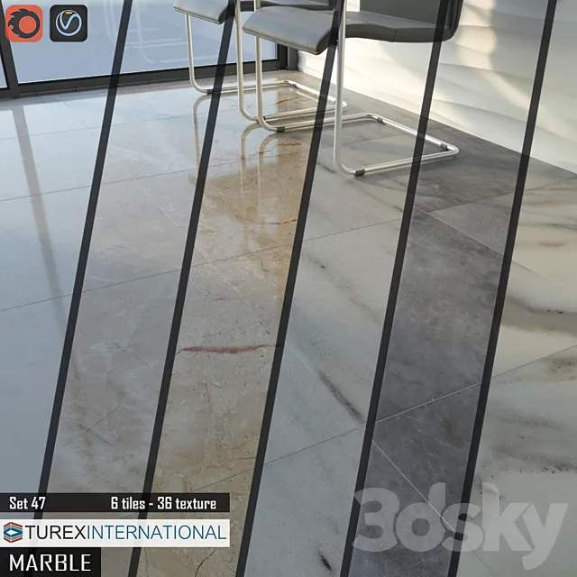 TUREX INTERNATIONAL Marble Tiles Set 47 3DModel
