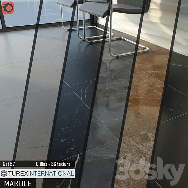 TUREX INTERNATIONAL Marble Tiles Set 57 3DModel