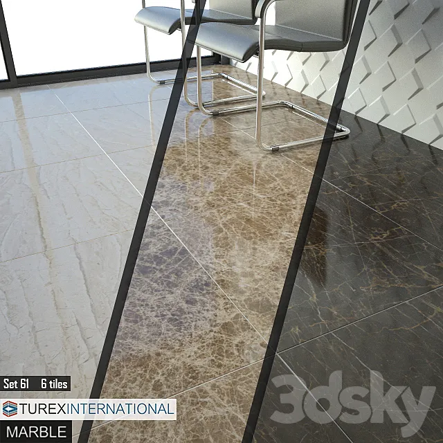 TUREX INTERNATIONAL Marble Tiles Set 61 3DModel