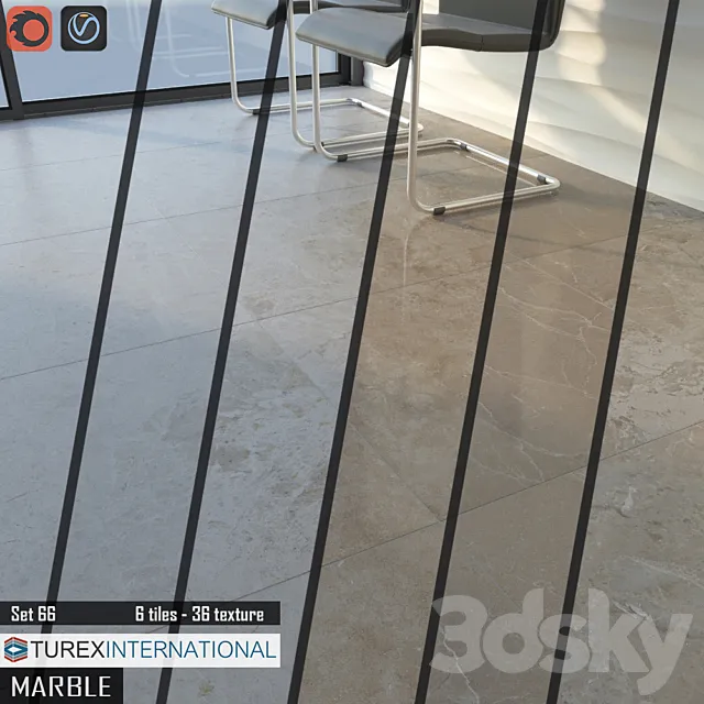 TUREX INTERNATIONAL Marble Tiles Set 66 3DModel