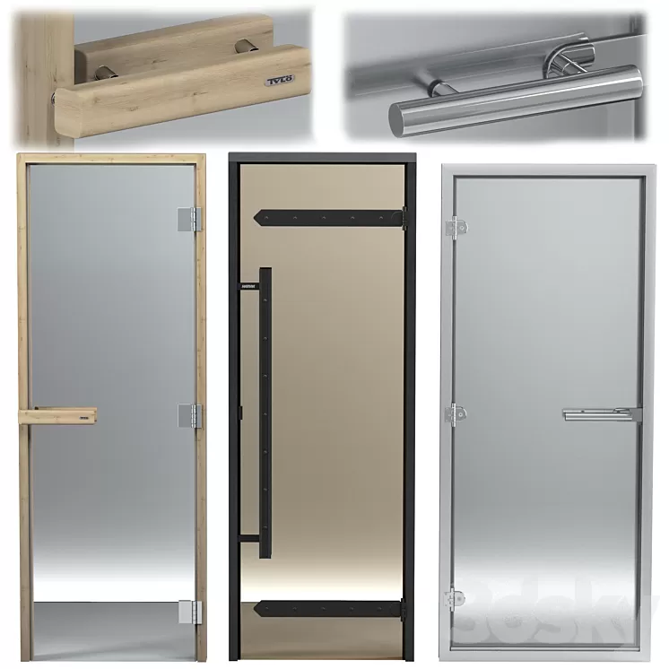 Turkish sauna glass doors hamam set 2 3D Model Free