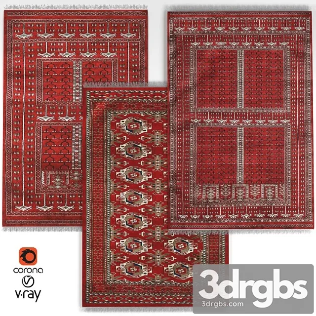 Turkmen rug 3D Model Free