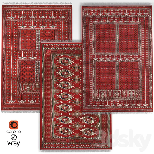 Turkmen rug 3D Model