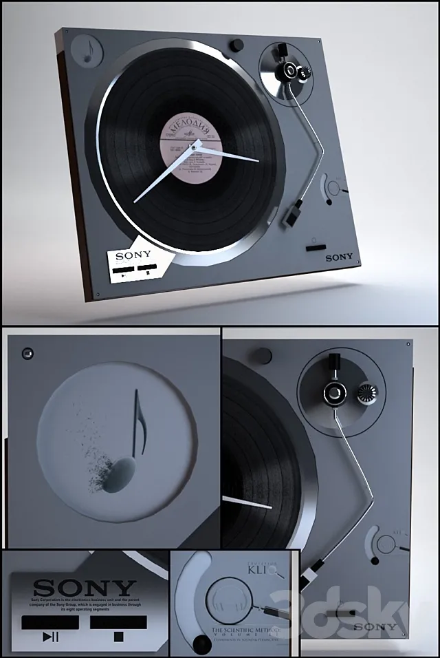Turntable clock. 3DModel