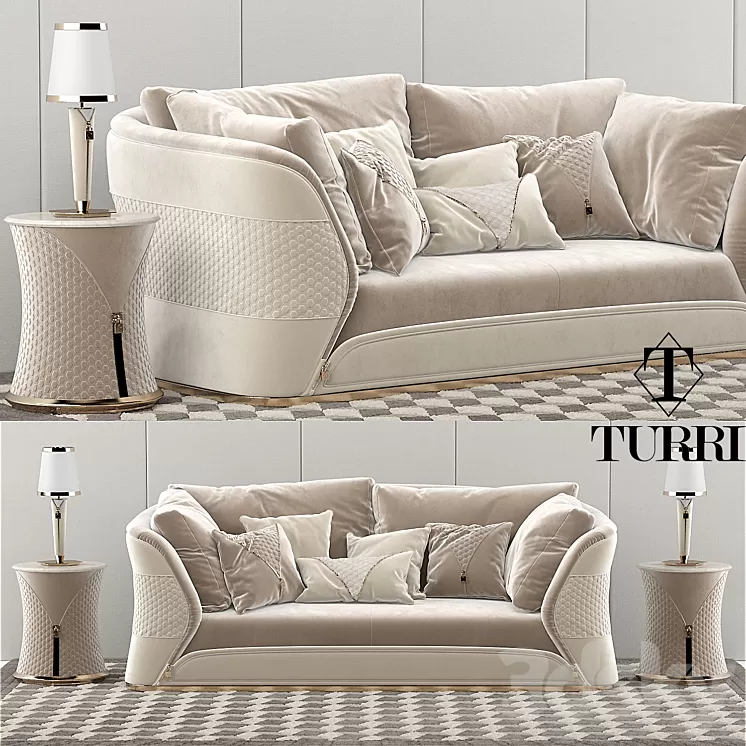 Turri Vogue sofa set 3D Model