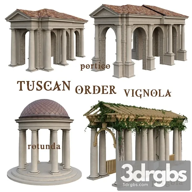 Tuscan Order Vignola Column 3D Model Free