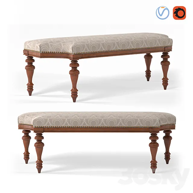 Tuxedo Classic Bench 3D Model