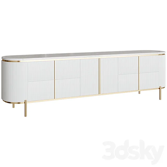 TV bench Modern Oval 3D Model