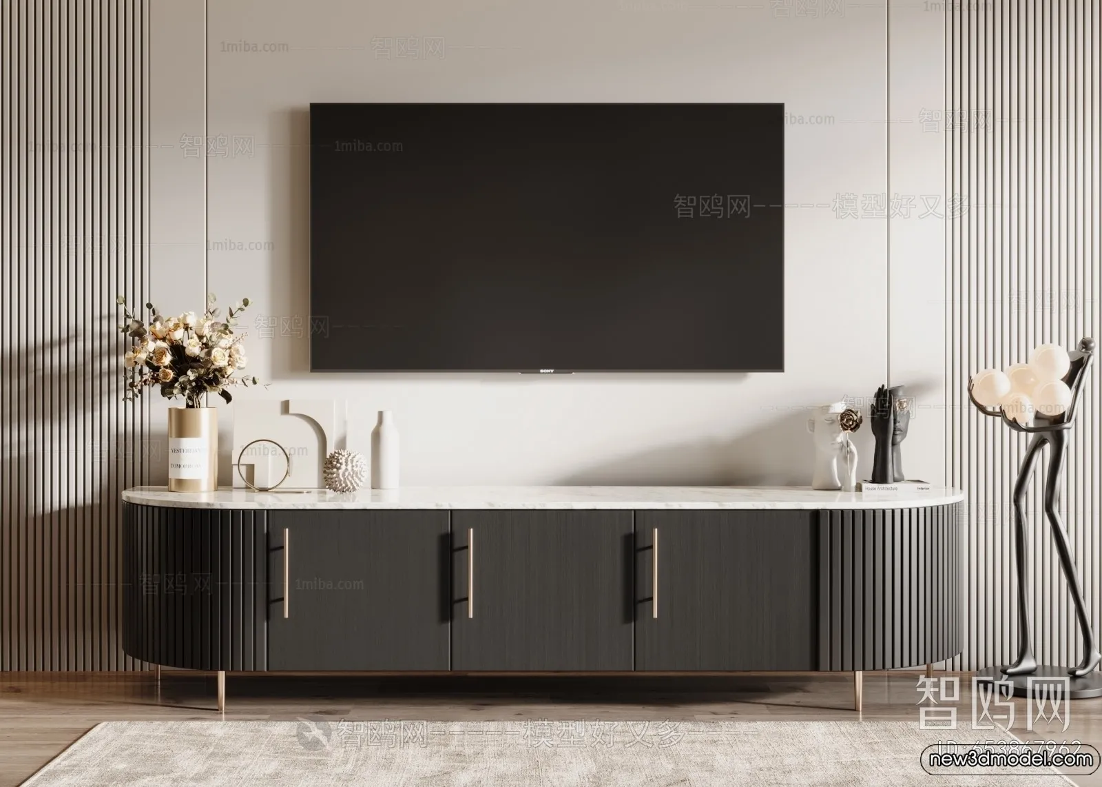 TV Cabinet 3D Models - 3D Furniture for Interior Design - 002