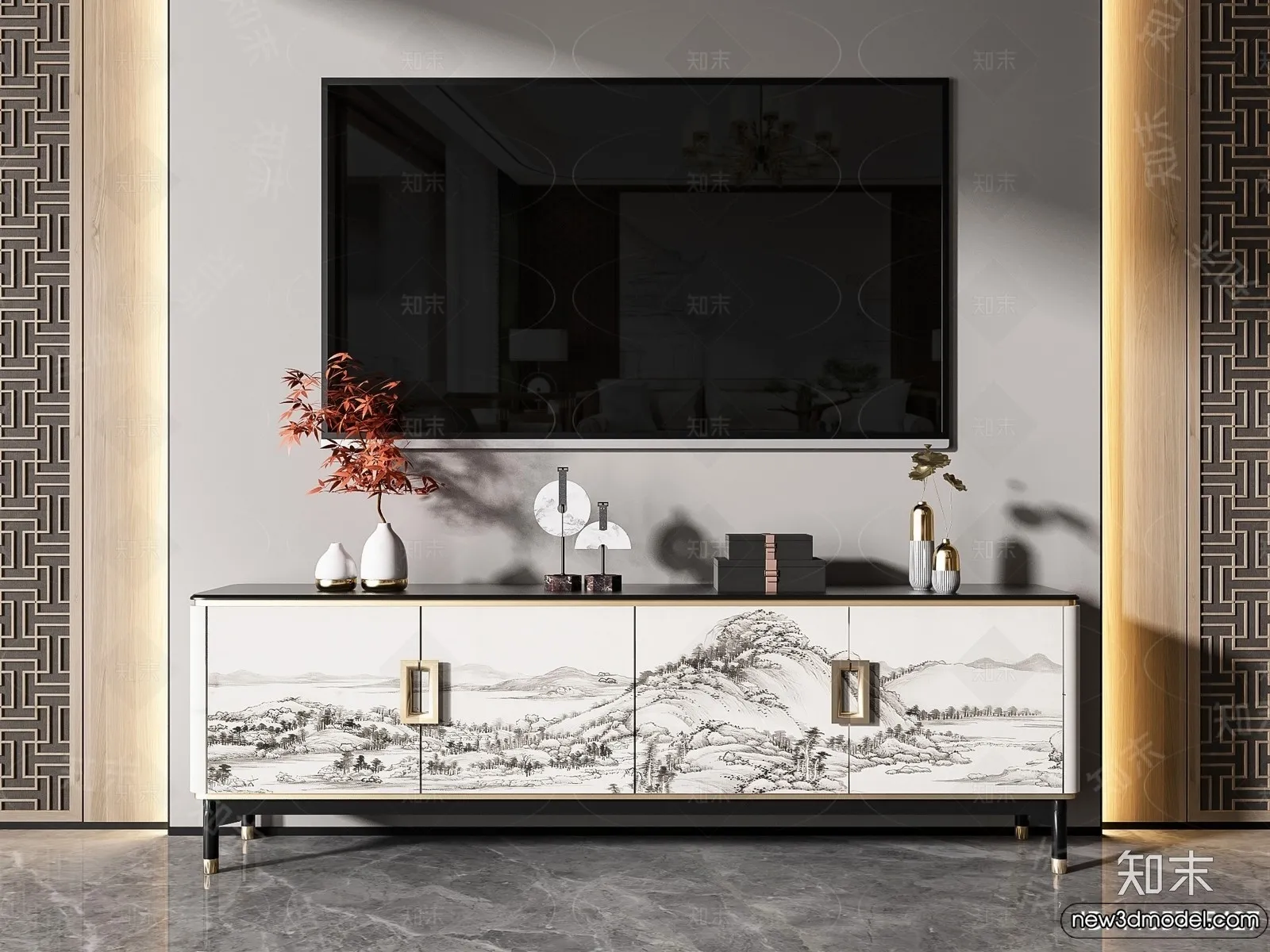 TV Cabinet 3D Models - 3D Furniture for Interior Design - 019