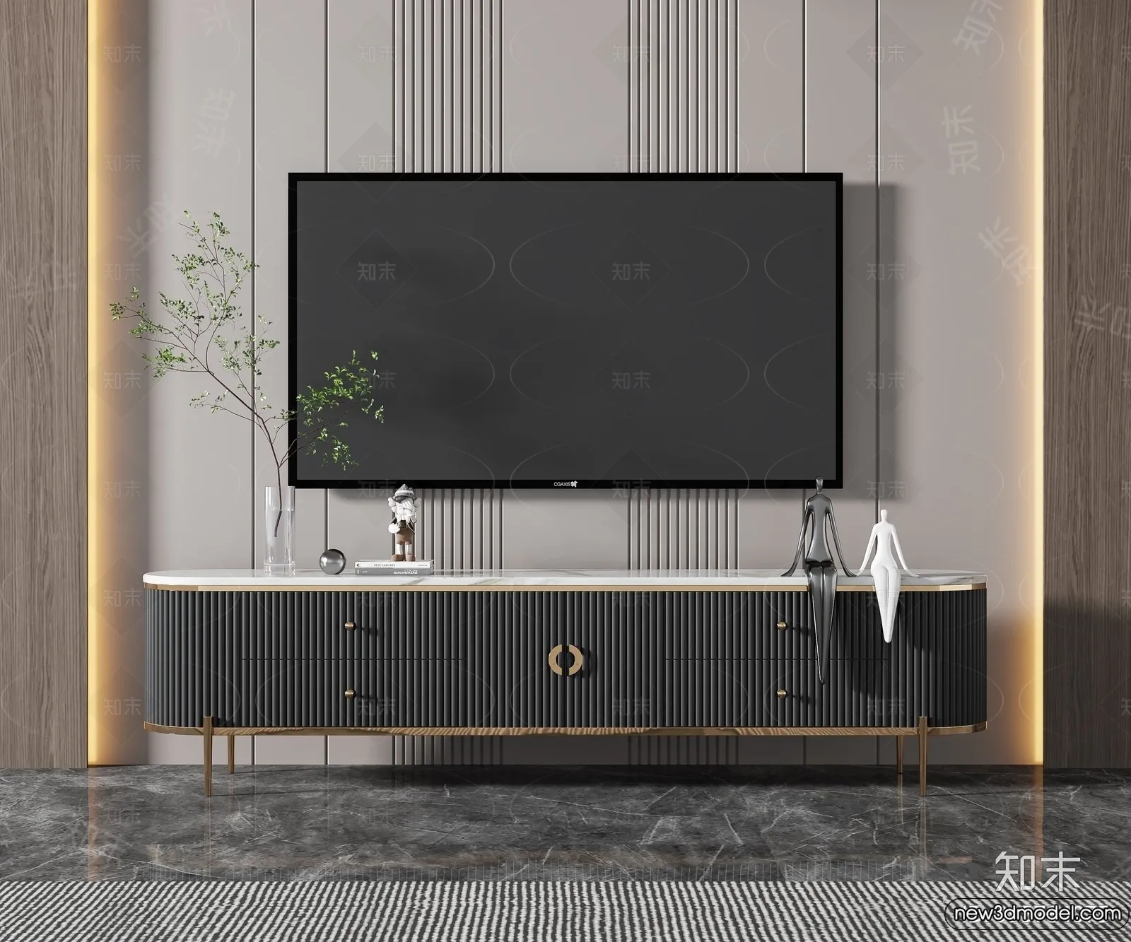TV Cabinet 3D Models - 3D Furniture for Interior Design - 034