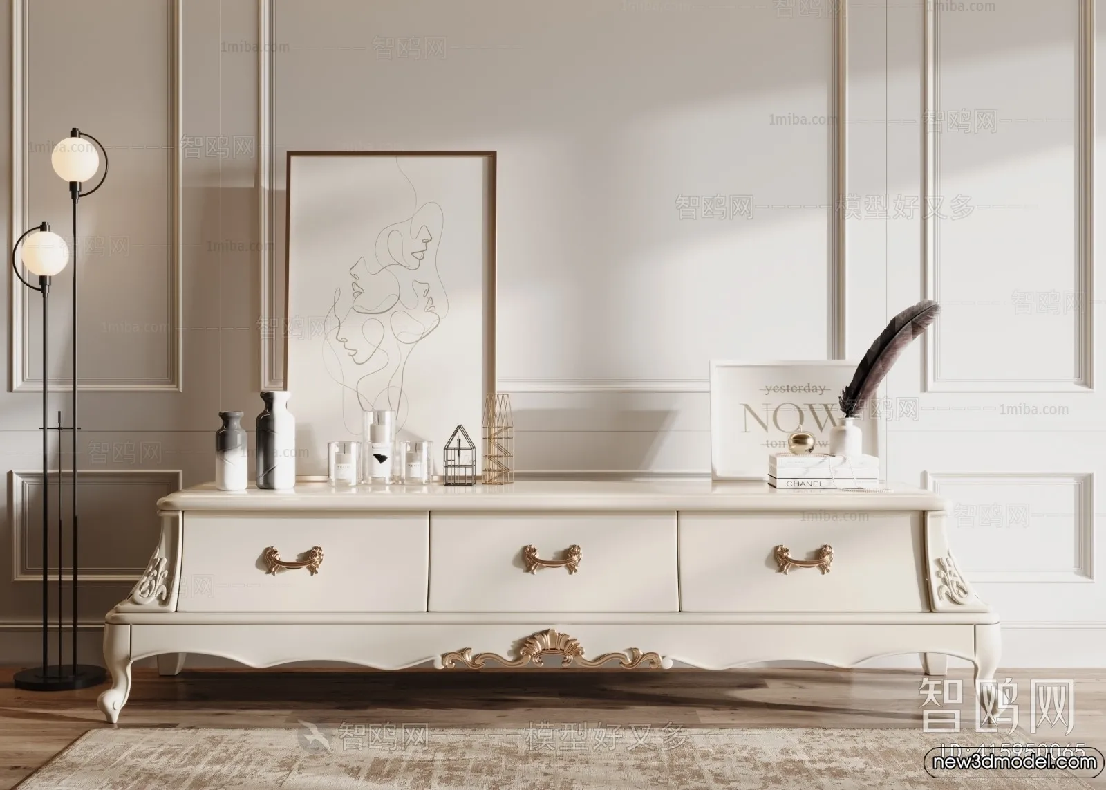 TV Cabinet 3D Models - 3D Furniture for Interior Design - 052