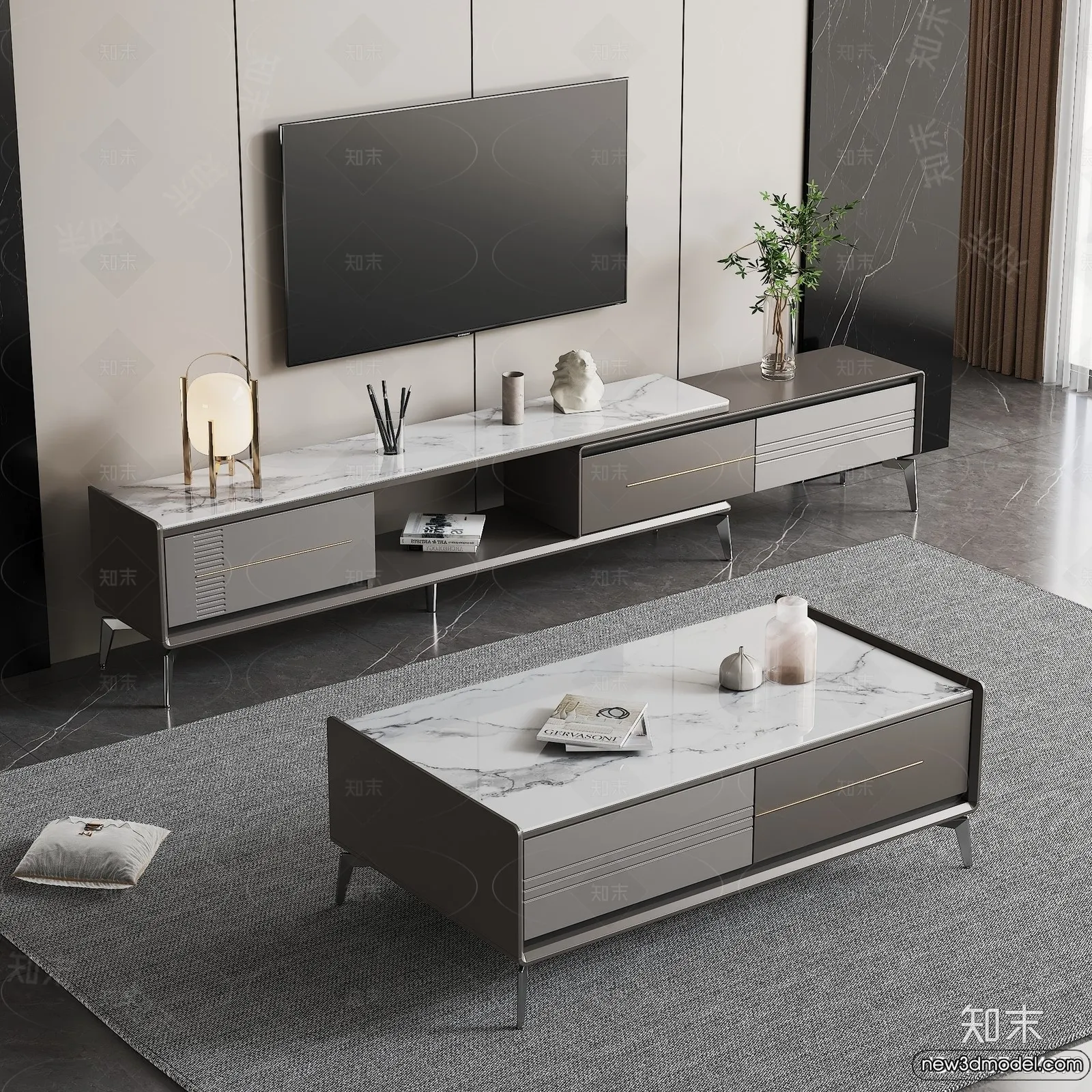 TV Cabinet 3D Models - 3D Furniture for Interior Design - 056