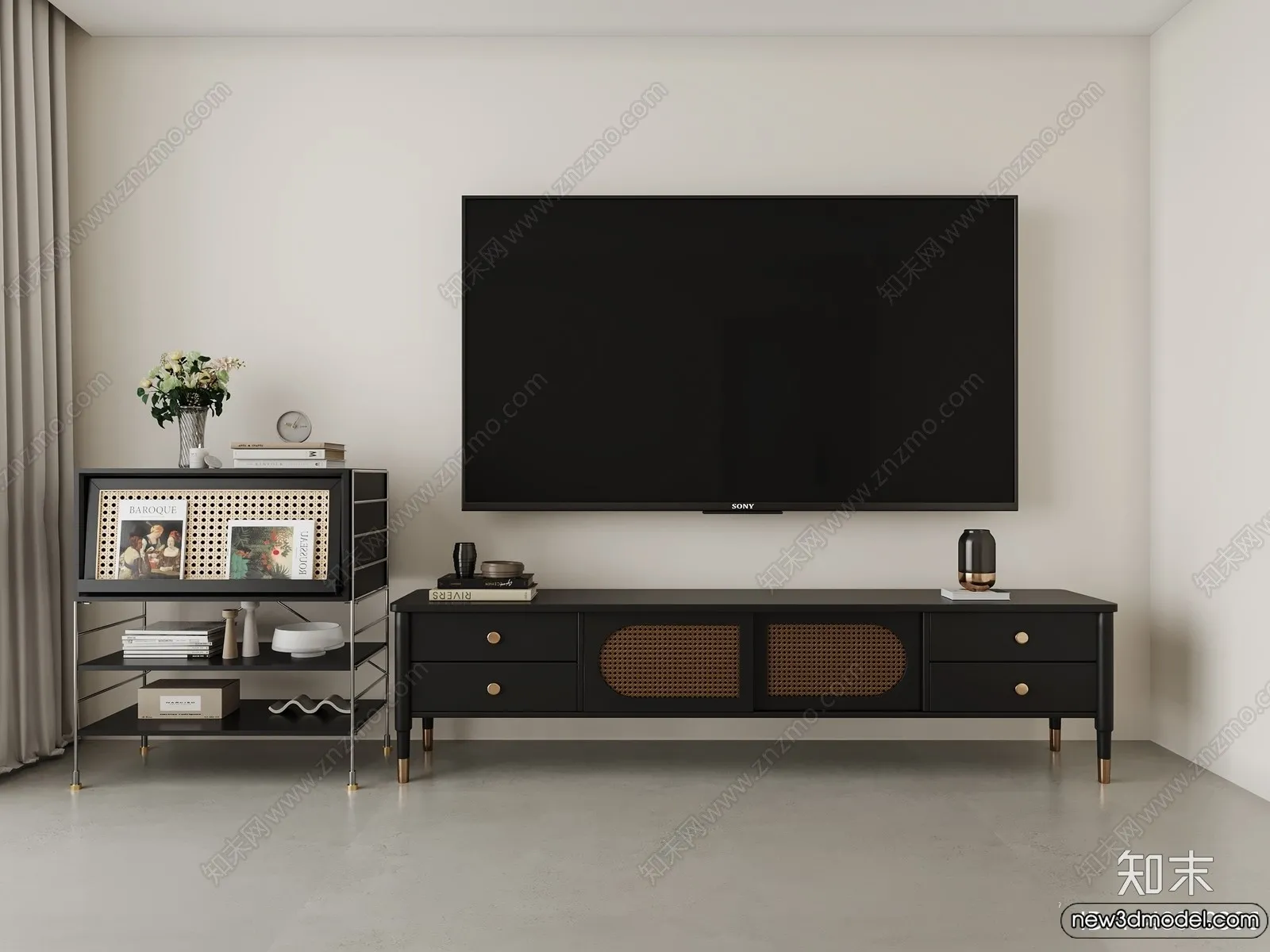 TV Cabinet 3D Models - 3D Furniture for Interior Design - 098
