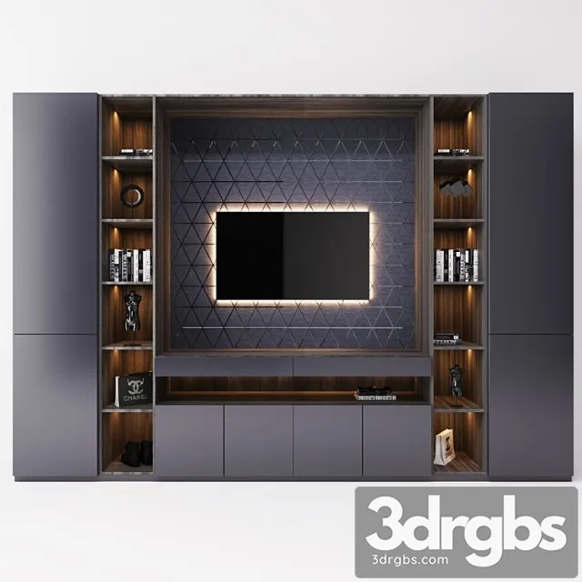 TV Cabinet In The Room 3D Model Free