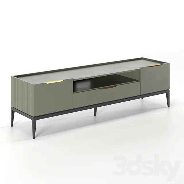 TV cabinet Metropolitan with drawer and folding fronts 3D Model