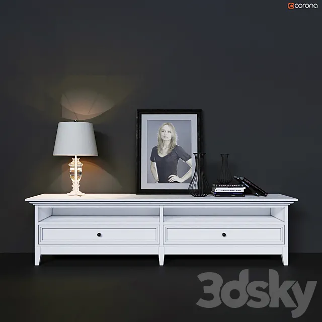 TV cabinet wide with two drawers Dantone Home 3D Model