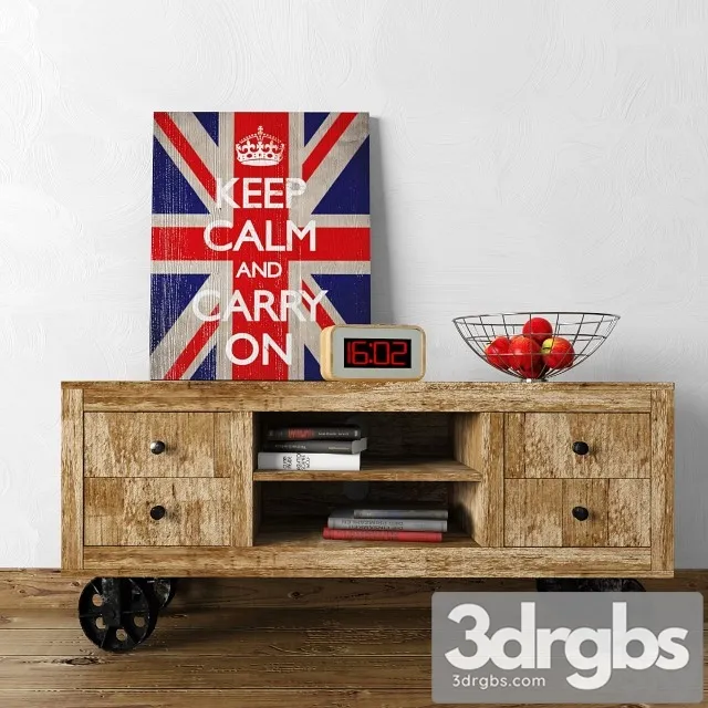 TV Console Industrial Loft Designe 3D Model Free