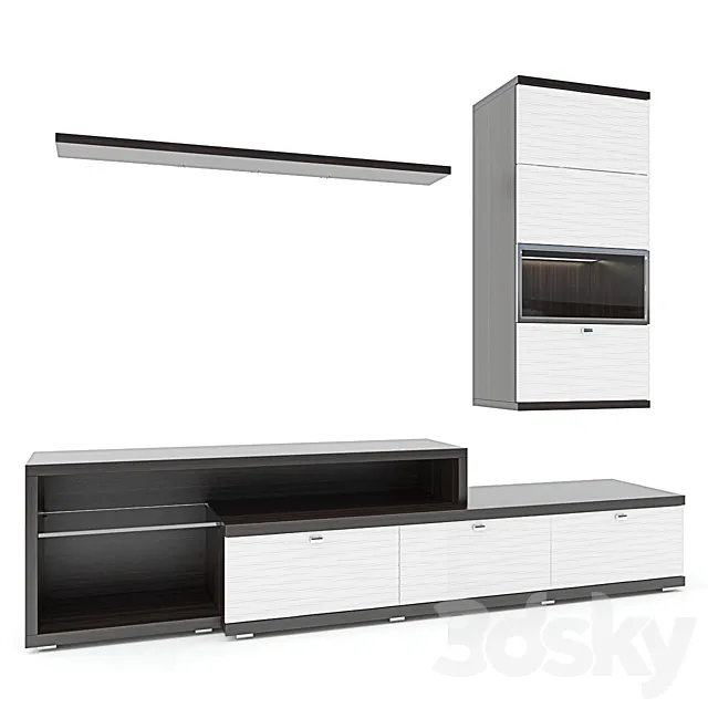 TV dresser cabinet and shelf Dyatkovo TOKIO 3D Model