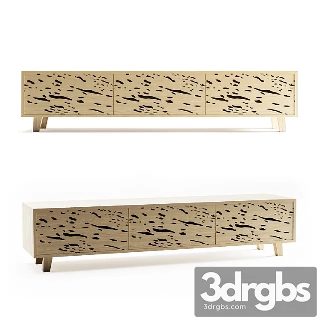 Tv rack archpole naturale 2 3D Model Free