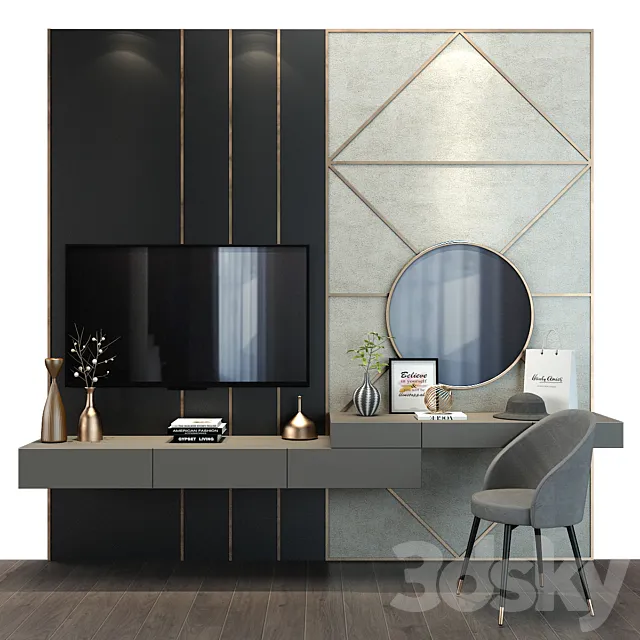 TV shelf 0103 3D Model