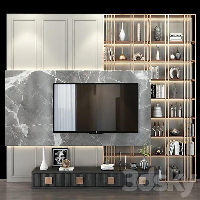 TV shelf 0225 3D Model