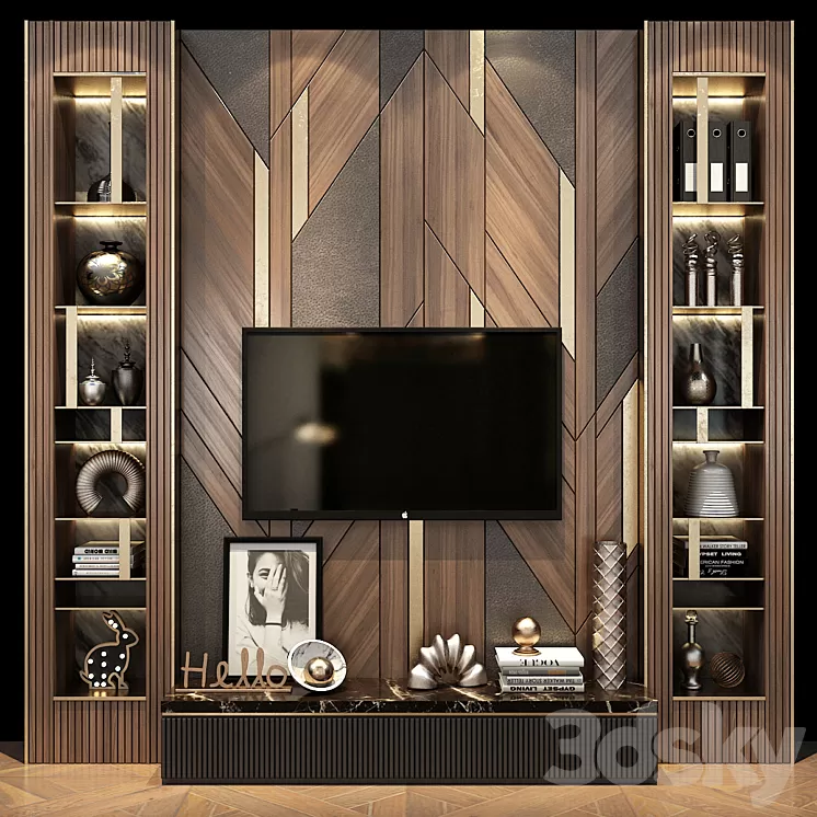 TV shelf 0417 3D Model Free