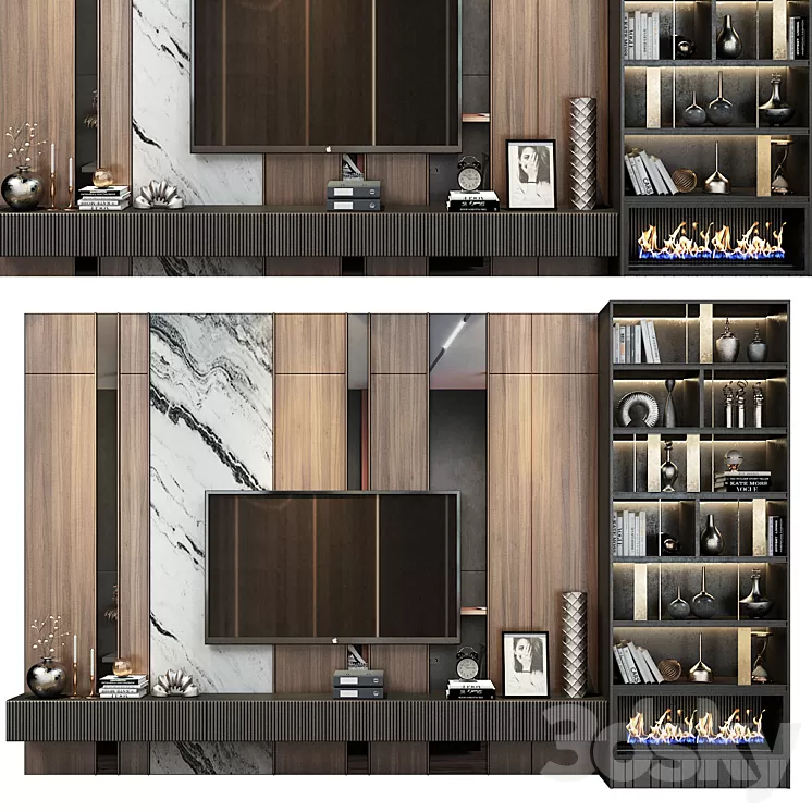TV shelf 0528 3D Model Free