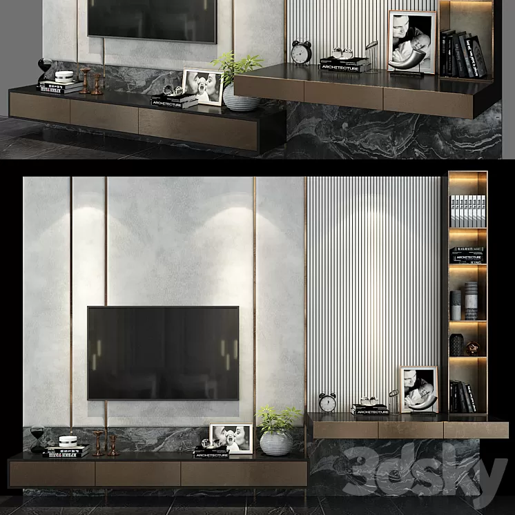 TV shelf set 119 3D Model