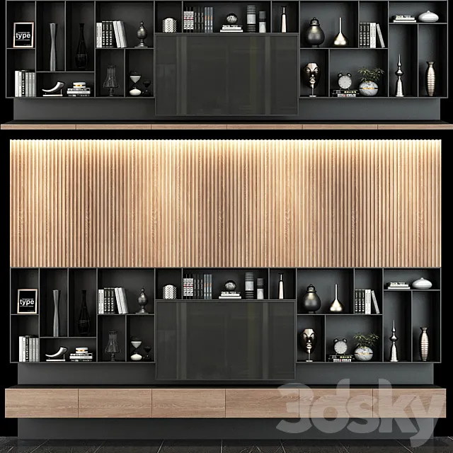 TV shelf set 122 3D Model