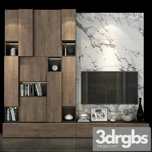 Tv shelf set 126 3D Model Free