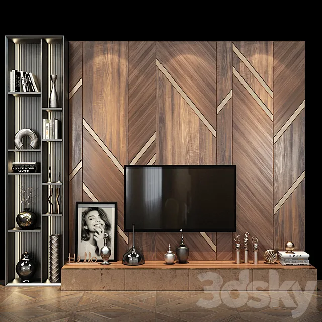 TV shelf set 312 3D Model