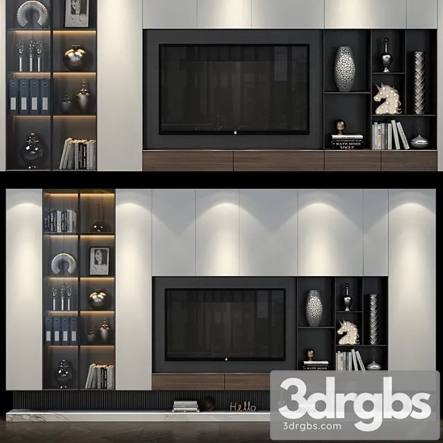 TV Shelf Set 313 3D Model Free