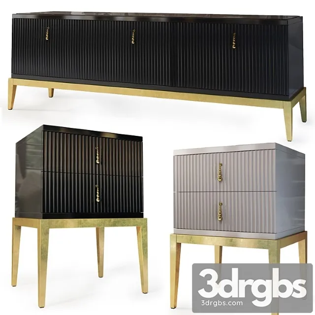 tv stand and sidney bedside table. nightstand tv stand by cavio casa 3D Model Free