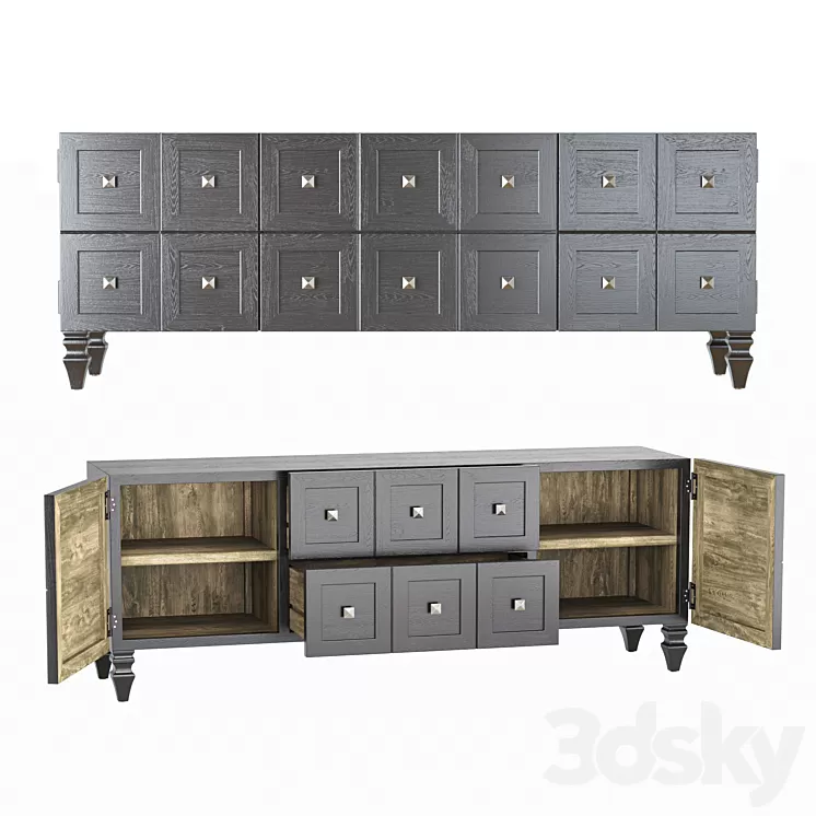 TV stand Full House 1DRBG078 Black 3D Model Free