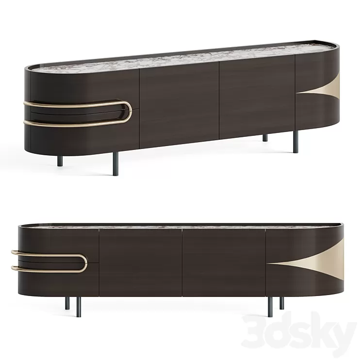 TV stand OLIVAL 3D Model Free