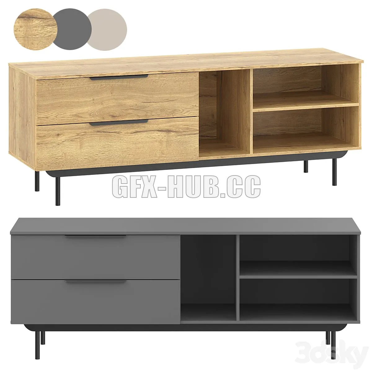 TV stand Quelen 1 3D Model