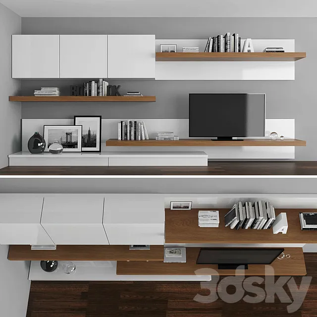 TV stand set 013 3D Model