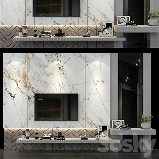 TV Stand set 0134 3D Model