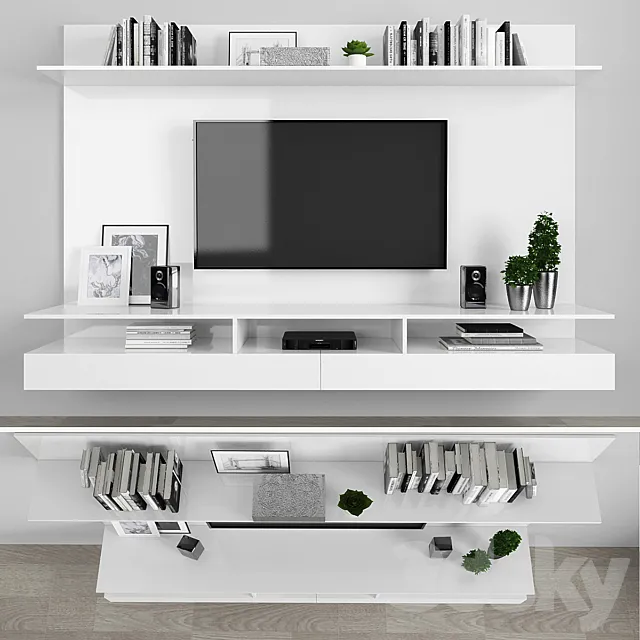 TV stand set 024 3D Model