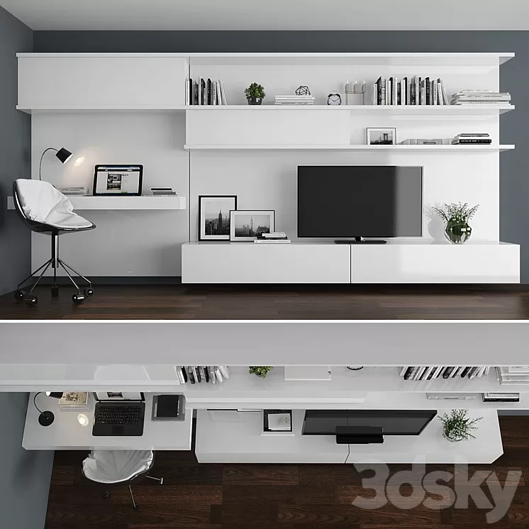 TV stand set 027 3D Model