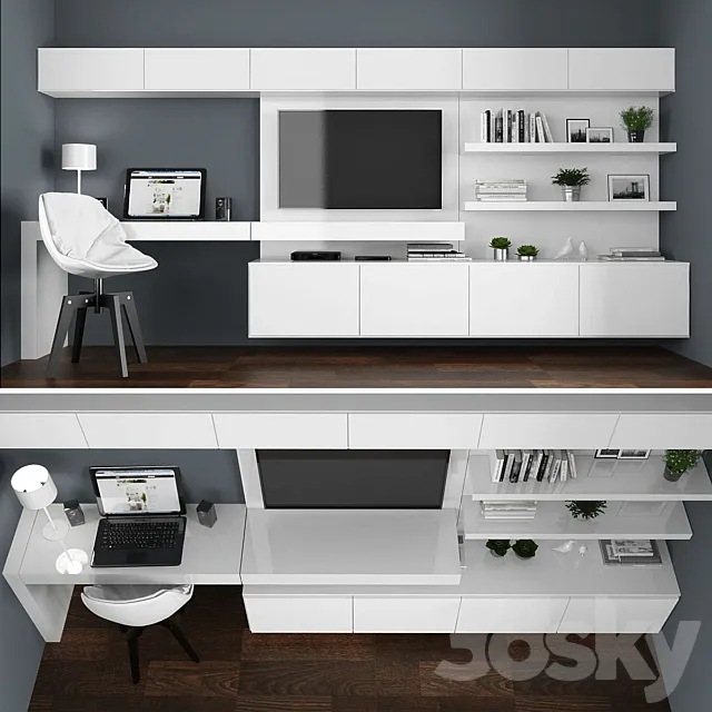 TV stand set 030 3DModel