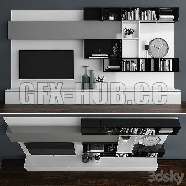 TV Stand Set 059 3D Model