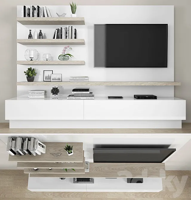TV stand set 06 3D Model