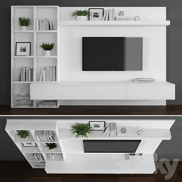 Tv stand set 084 3DModel