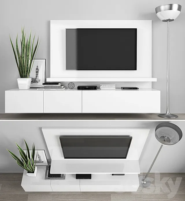 TV stand set 09 3D Model