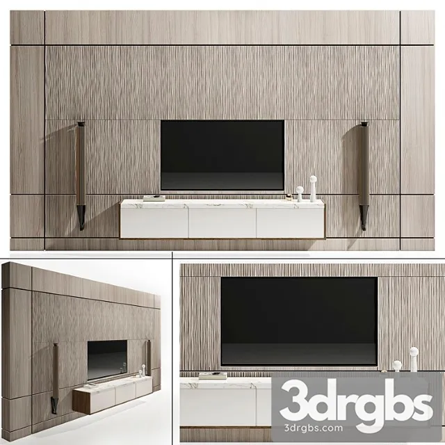 TV Stand Set 22 3D Model Free