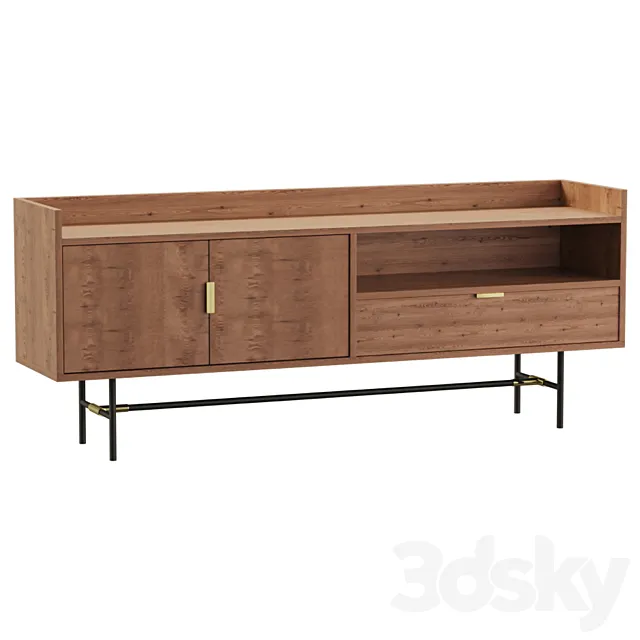 TV stand with sections 3D Model