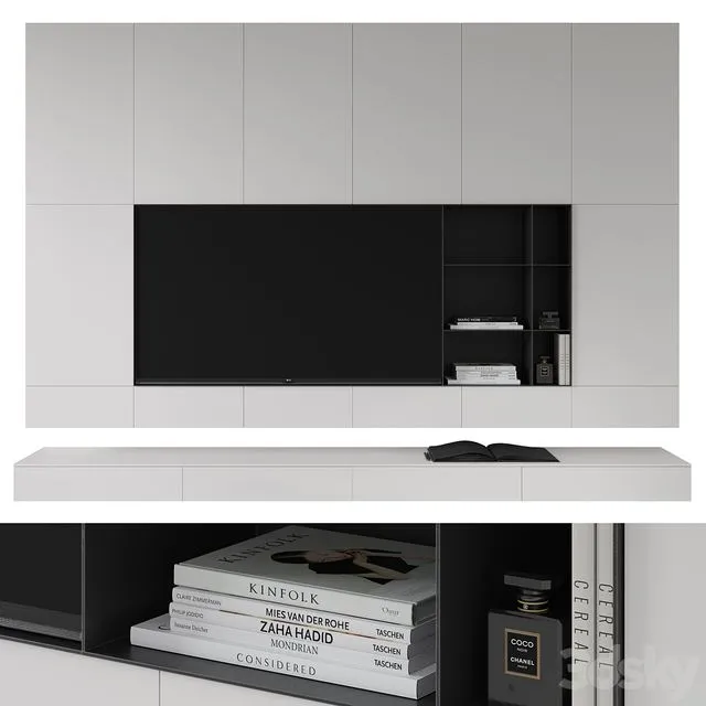 TV wall 0005 3D Model